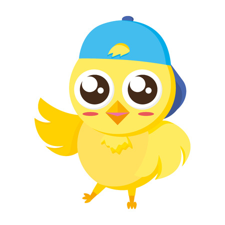 cute chick cartoon on white background vector illustrationのイラスト素材