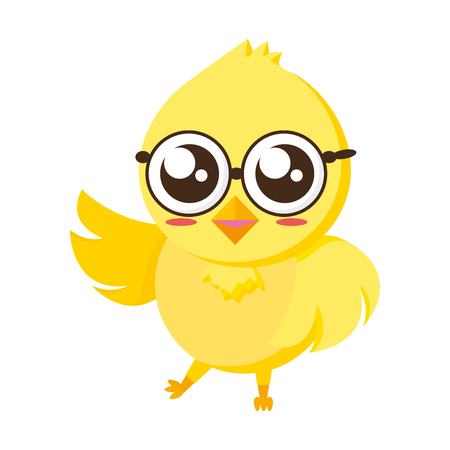 cute chick cartoon on white background vector illustrationのイラスト素材