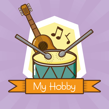 my hobby playing musical instruments vector illustration designのイラスト素材