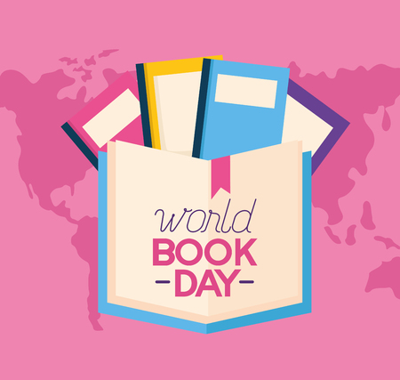 world book day stack of books vector illustrationのイラスト素材