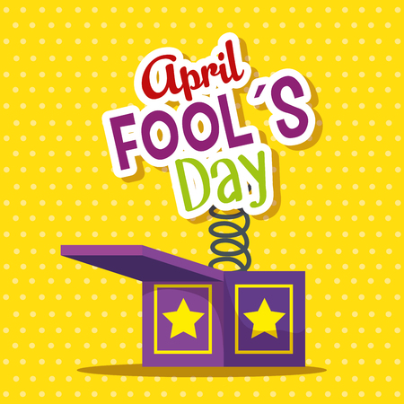 funny box with message to fools day vector illustrationのイラスト素材