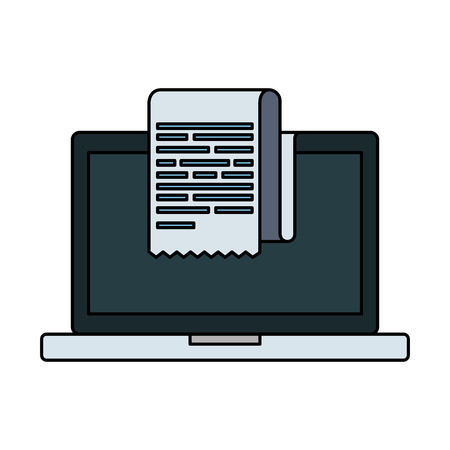 laptop computer with receipt vector illustration designのイラスト素材