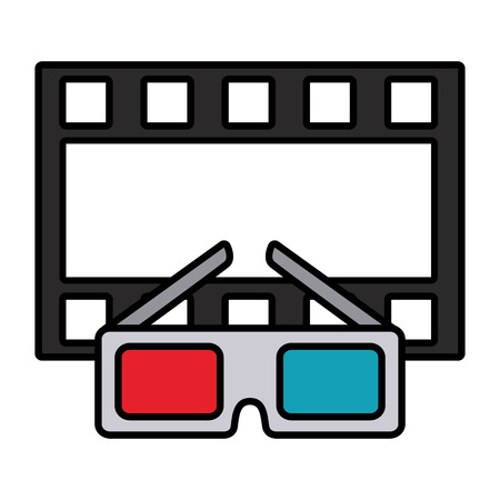 cinema glasses and movie tape isolated icon vector illustration designのイラスト素材