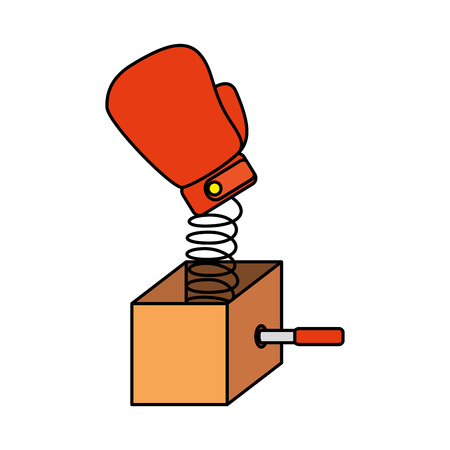 surprise box with boxing glove vector illustration designのイラスト素材