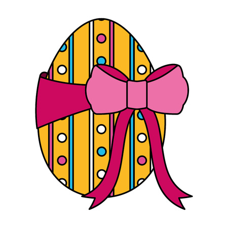 wrapped easter egg decorative ribbon vector illustrationのイラスト素材