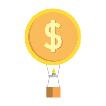 balloon air hot with coin money vector illustration designのイラスト素材