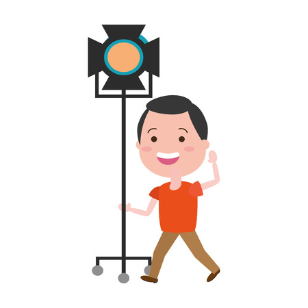 man with movie objects avatar character vector illustration desingのイラスト素材