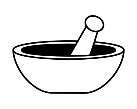 mortar and pestle icon on white background vector illustration designのイラスト素材