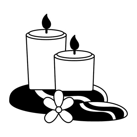 candles stones flower spa treatment therapy vector illustrationのイラスト素材