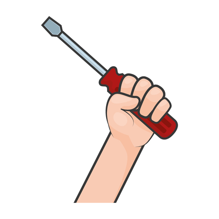 happy labour day hand with screwdriver vector illustrationのイラスト素材