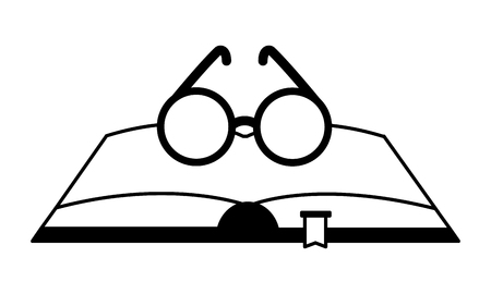open book with glasses icon vector illustration designのイラスト素材