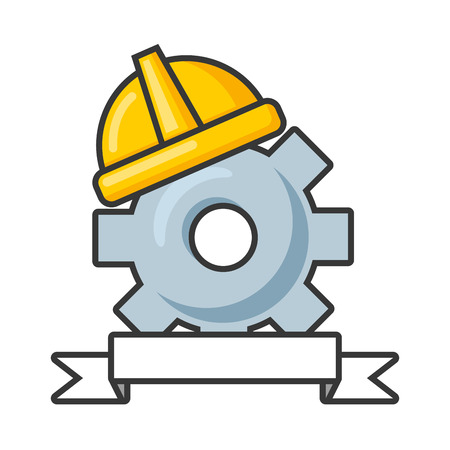 helmet with gear happy labour day vector illustrationのイラスト素材