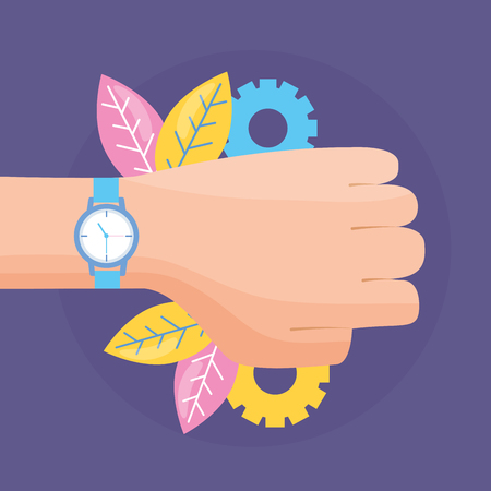 hand with wristwatch time design vector illustrationのイラスト素材