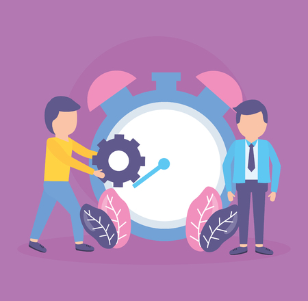 businessmen clock time background vector illustration designのイラスト素材