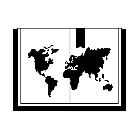 open book with map world book day vector illustrationのイラスト素材
