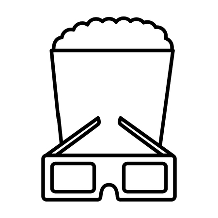 cinema glasses and popcorn isolated icon vector illustration designのイラスト素材