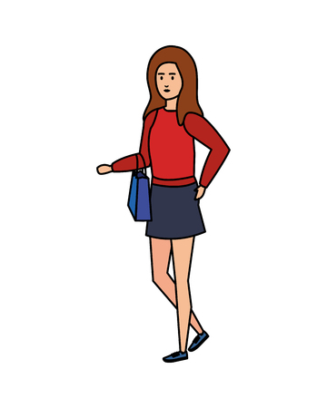 beautiful and young woman character vector illustration designのイラスト素材