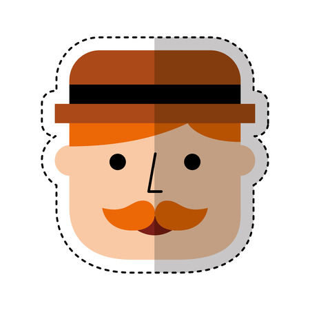 elegant gentleman with hat vector illustration designのイラスト素材