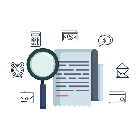 tax document with financial icons vector illustration designのイラスト素材