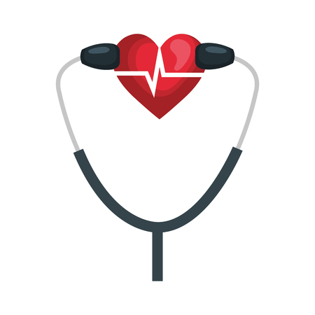 heart cardio iwith stethoscope vector illustration designのイラスト素材