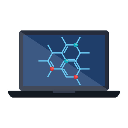 laptop with structure molecular vector illustration designのイラスト素材