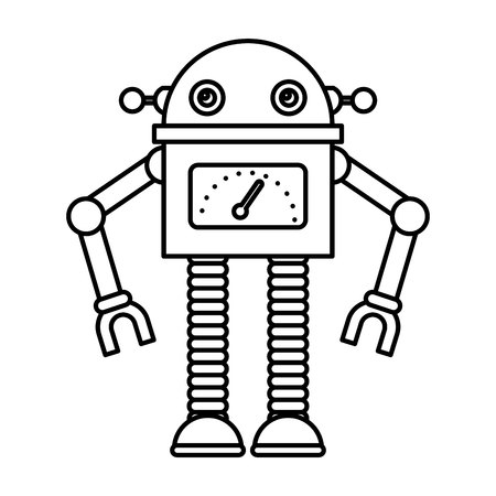 electric robot avatar character vector illustration designのイラスト素材