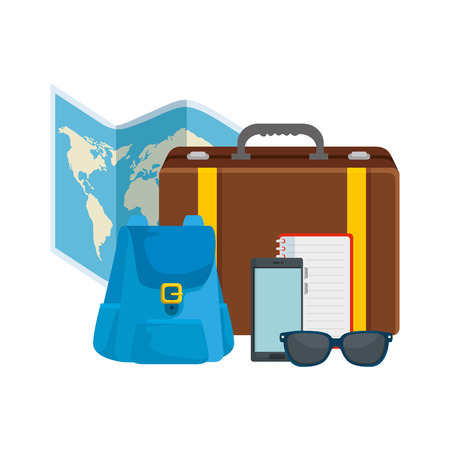 travel tourism set icons vector illustration designのイラスト素材