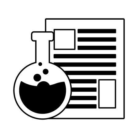 science laboratory flask paper chemistry vector illustrationのイラスト素材
