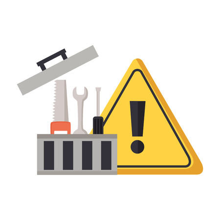 toolbox repair construction warning sign vector illustrationのイラスト素材
