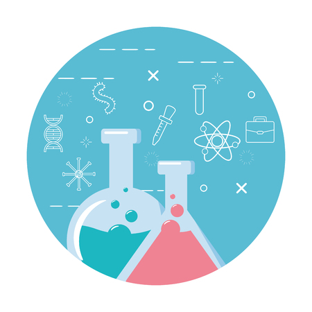 science test tubes chemistry background vector illustrationのイラスト素材