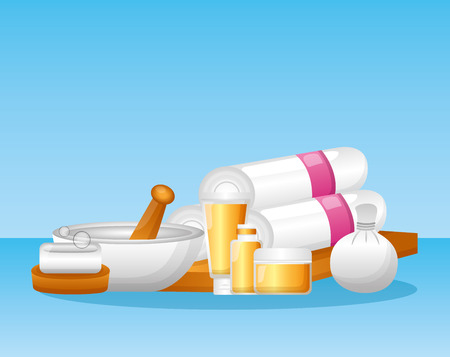 spa treatment therapy skin care products vector illustrationのイラスト素材