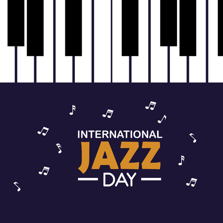 piano instrument to international jazz day vector illustrationのイラスト素材