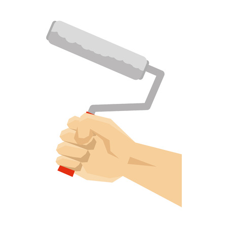 hand using paint roller vector illustration designのイラスト素材