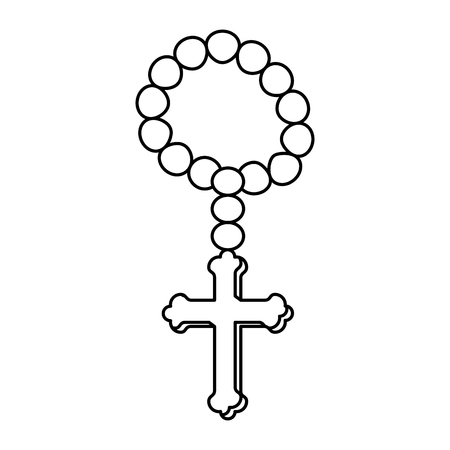 holy catholic rosary icon vector illustration design