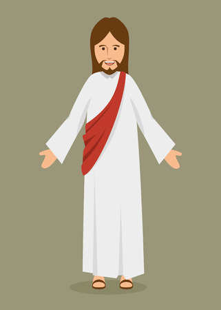 jesus christ religious character vector illustration designのイラスト素材