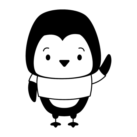 cute penguin animal cartoon vector illustration designのイラスト素材