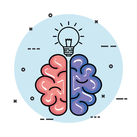 health brain with creative bulb idea vector illustrationのイラスト素材