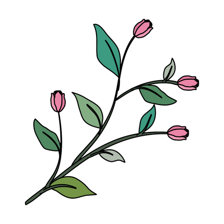 rose with leafs icon vector illustration designのイラスト素材