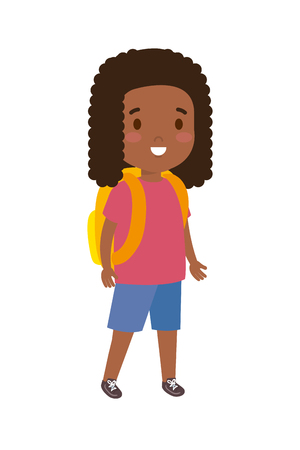 black little student girl vector illustration designのイラスト素材
