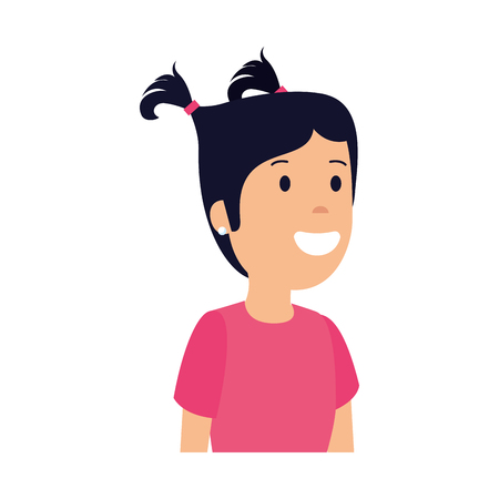 little girl kid character vector illustration designのイラスト素材