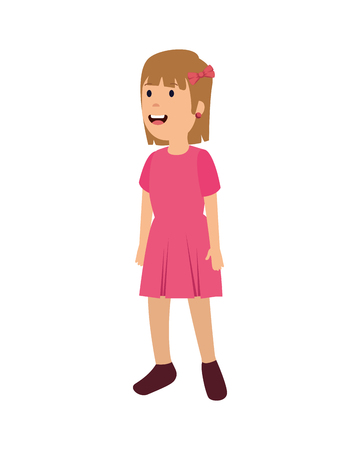 little girl kid character vector illustration designのイラスト素材
