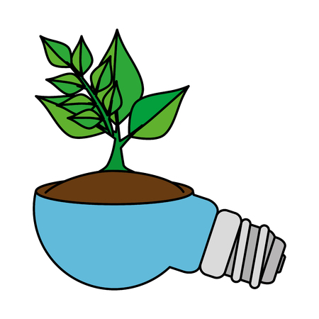 saver bulb energy with plant vector illustration designのイラスト素材
