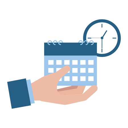 hand calendar and clock tax payment  vector illustrationのイラスト素材