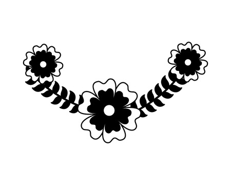 flower branch leaves decoration vector illustration  designのイラスト素材