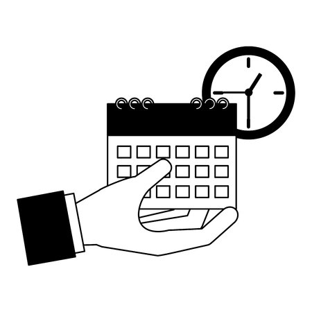 hand calendar and clock tax payment  vector illustrationのイラスト素材
