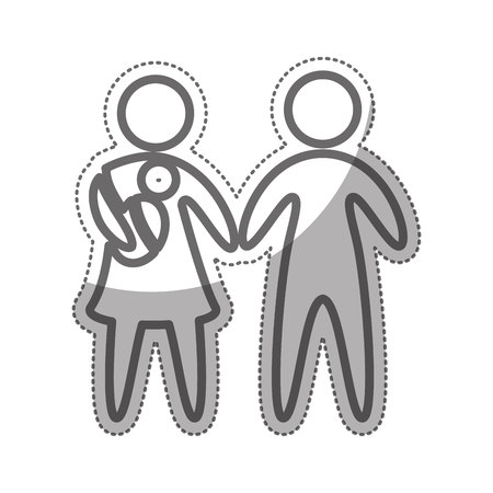 family parents silhouette isolated icon vector illustration designのイラスト素材