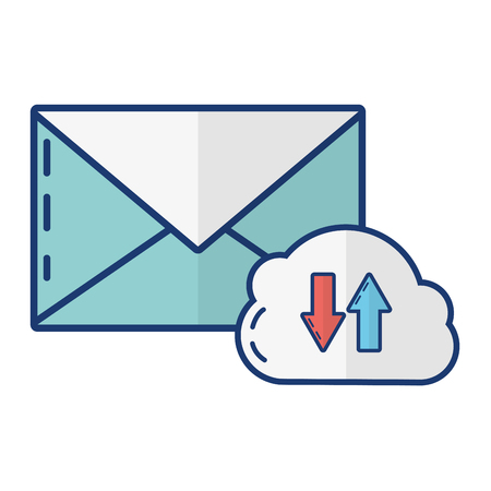 cloud computing data email download upload vector illustrationのイラスト素材