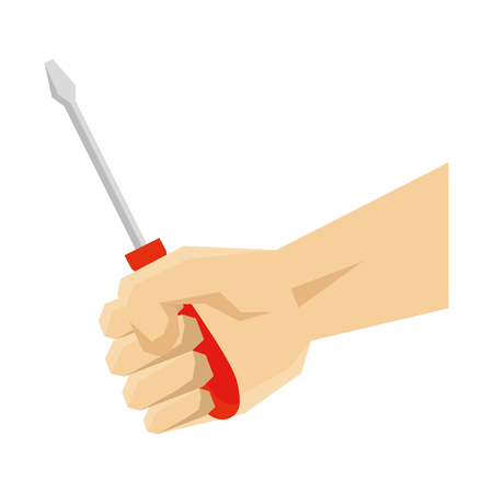 hand with screwdriver tool vector illustration designのイラスト素材
