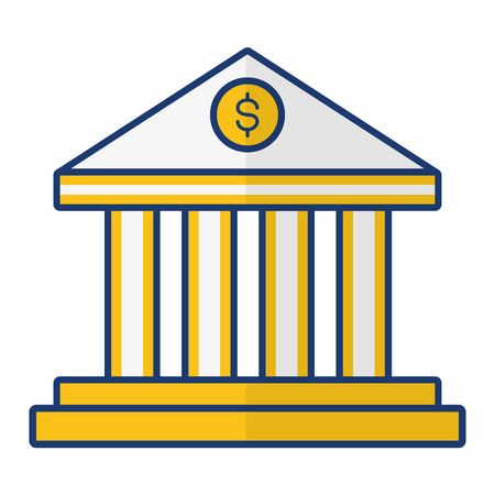 bank money dollar on white background vector illustrationのイラスト素材