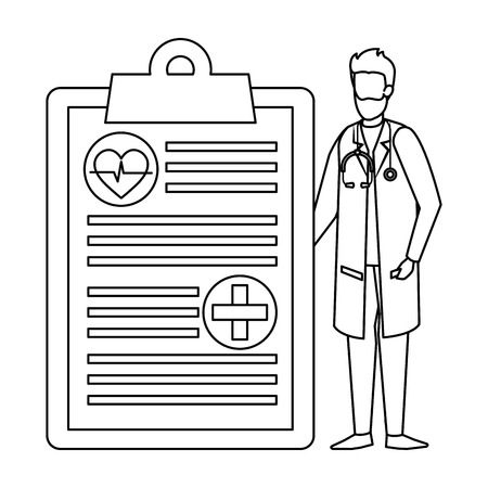 doctor with stethoscope and order vector illustration designのイラスト素材